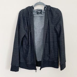 Express Mens Gray Zip Up Soft Hoodie (Size Medium)
